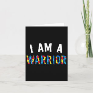 I Am A Warrior Autism Family Puzzle Autism Awarene Card