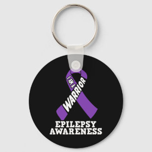 I Am A Warrior Epilepsy Awareness Ribbon Disease Keychain