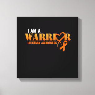 I Am A Warrior Leukaemia Awareness Orange Ribbon Canvas Print