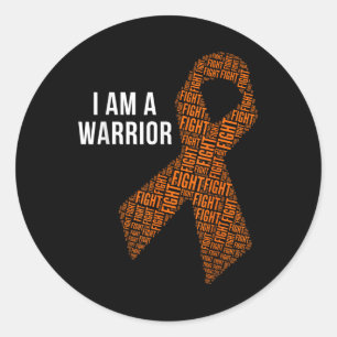 I Am A Warrior Leukemia Awareness Day Fighter Oran Classic Round Sticker