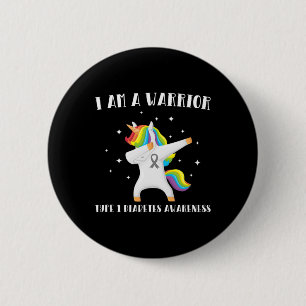 I Am A Warrior Type 1 Diabetes Awareness  2 Inch Round Button