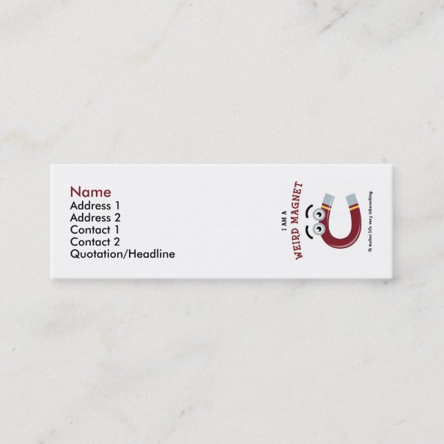 I Am a Weird Magnet Profile Card Template (Front)