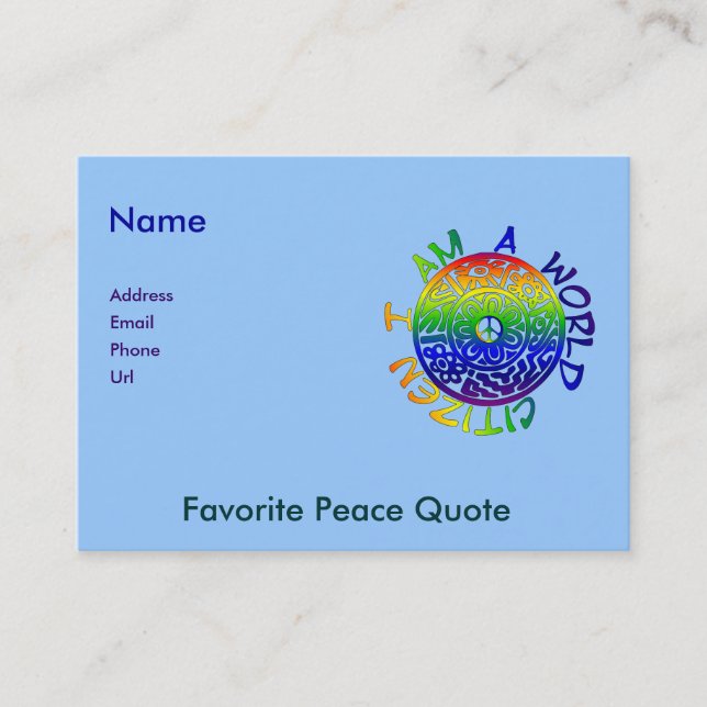 I Am A World Citizen Business Card (Front)