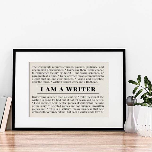 I AM A WRITER Poster for Writers & Authors (Creator Uploaded)