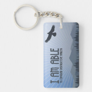 "I am able to conquer" Motivation Affirmation Keychain