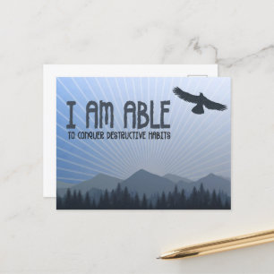 "I am able to conquer" Motivation Affirmation Postcard