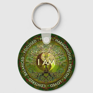 I Am Affirmation Yin Yang Keychain