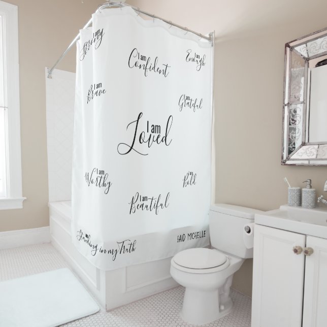 I Am Affirmations Inspirational Black White Script (In Situ)