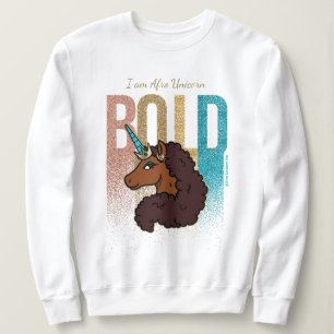 I am Afro Unicorn   Bold Glitter Design Sweatshirt