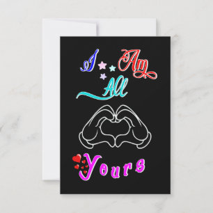 I Am All Yours Romantic Valentines Couple Card