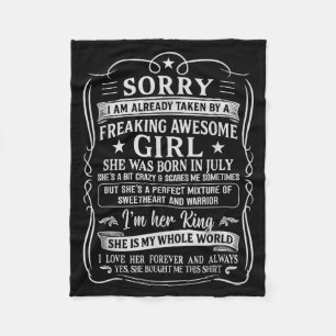 I Am Already Taken By Freaking Awesome Girl Born I Fleece Blanket