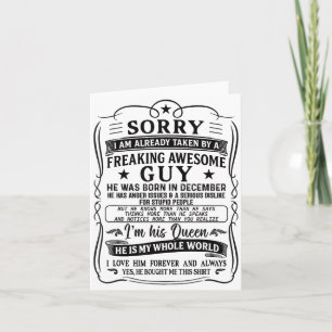 I Am Already Taken By Freaking Awesome Guy Born In Card
