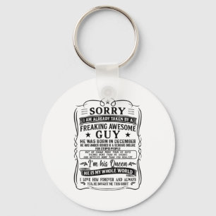 I Am Already Taken By Freaking Awesome Guy Born In Keychain