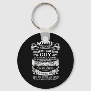 I Am Already Taken By Freaking Awesome Guy Born In Keychain