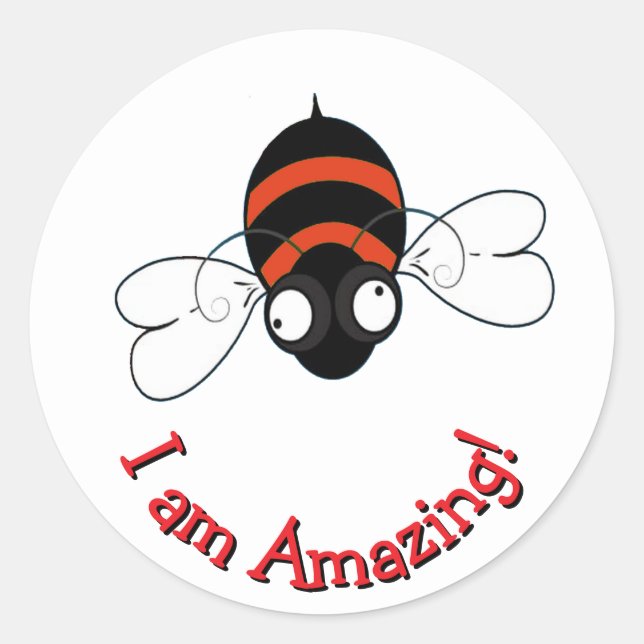 I Am Amazing Round Sticker (Front)
