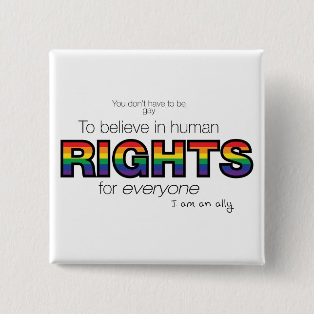 I am an ally 2 inch square button (Front)
