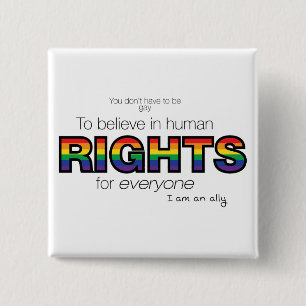 I am an ally 2 inch square button