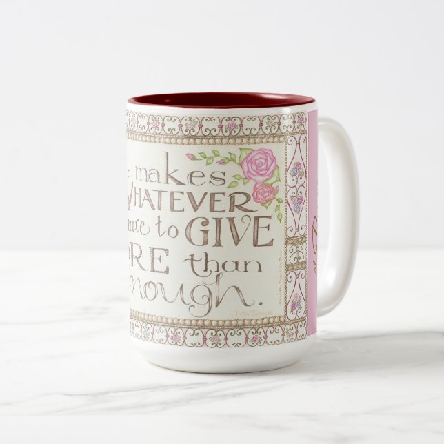I AM at Peace - More Than Enough Coffee Mug (Pink) (Front Right)