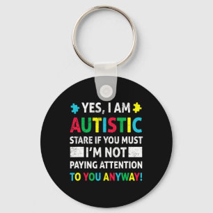 I Am Autistic Fun Autism Awareness Acceptance Puzz Keychain