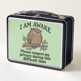 I am awake metal lunch box