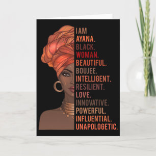 I Am Ayana Black Woman History Month Pride Melanin Card