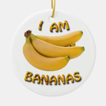 I Am Bananas Double-Sided Round Christmas Ornament