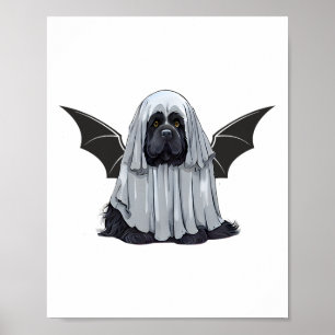I Am Bat Ghost Dog. Cute Dog Dressed As Ghost Hall Poster