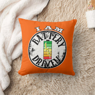 I am battery driven  throw pillow