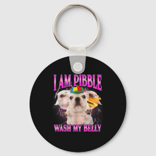I Am Bble Dog Puppy Wash Clean My Belly Funny Dog Keychain