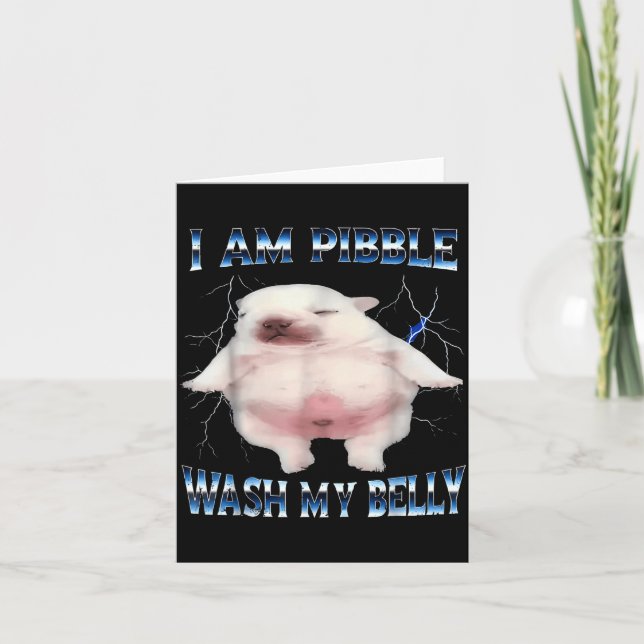 I Am Bble Wash My Belly Bble Meme Funny Dog Brainr Card (Front)
