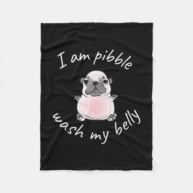 I Am Bble Wash My Belly Bble Meme Funny Dog Brainr Fleece Blanket (Front)