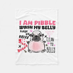 I Am Bble Wash My Belly Bble Meme Funny Dog Brainr Fleece Blanket