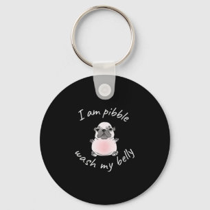 I Am Bble Wash My Belly Bble Meme Funny Dog Brainr Keychain