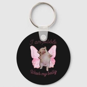 I Am Bble Wash My Belly Bble Meme Funny Dog Brainr Keychain
