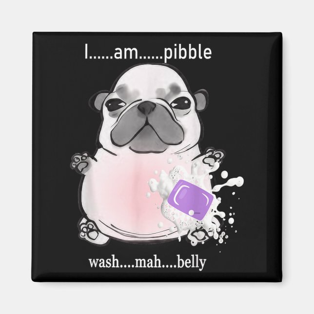 I Am Bble Wash My Belly Bble Meme Funny Dog Brainr Magnet (Front)