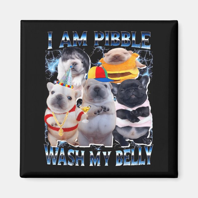 I Am Bble Wash My Belly Bble Meme Funny Dog Brainr Magnet (Front)