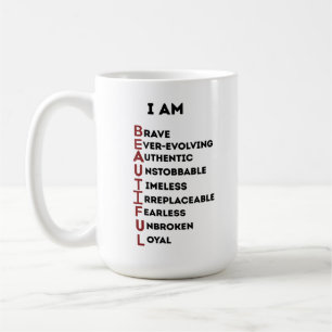  I AM BEAUTIFUL CERAMIC WHITE CLASSIC 15 OZ MUG