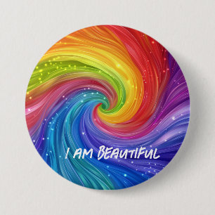 I Am Beautiful Digital Art 3 Inch Round Button