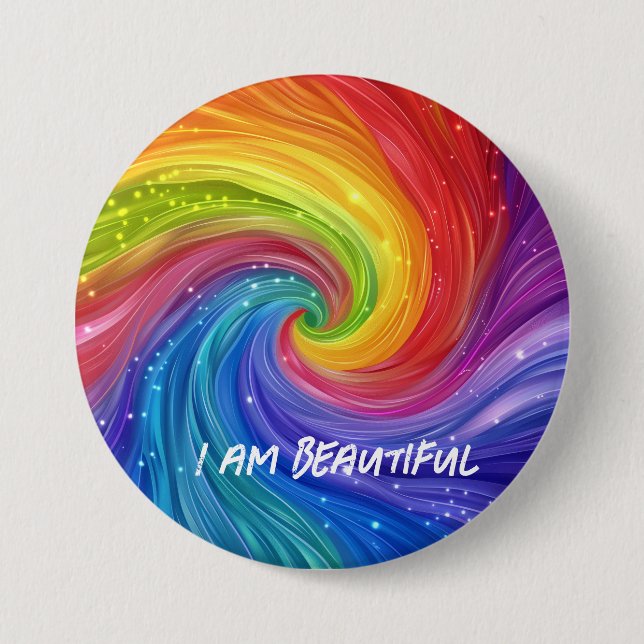 I Am Beautiful Digital Art 3 Inch Round Button (Front)