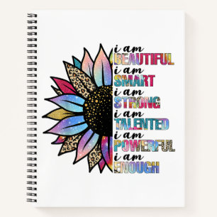 I am Beautiful I am Smart I am Strong Leopard Sunf Notebook