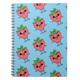 I am Berry Happy cute kawaii strawberry jumping Notebook