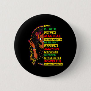 I Am Black Child History Month African American Ki 2 Inch Round Button