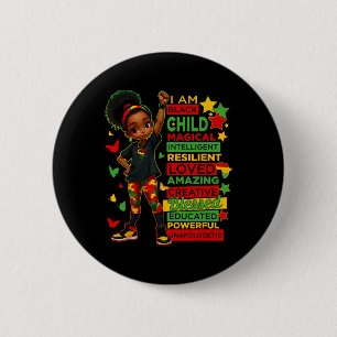 I Am Black Child History Month African American Ki 2 Inch Round Button
