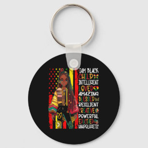 I Am Black Child History Month African American Ki Keychain