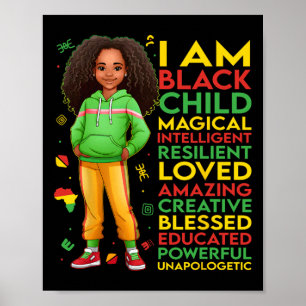 I Am Black Child History Month African American Ki Poster