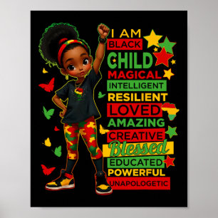 I Am Black Child History Month African American Ki Poster
