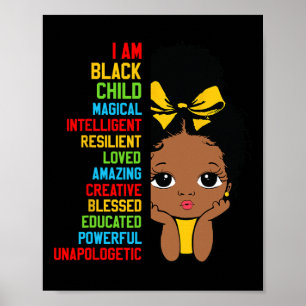 I Am Black Child History Month African American To Poster