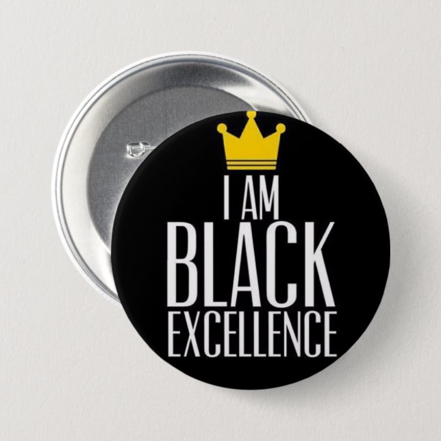 I AM Black Excellence 3 Inch Round Button (Front & Back)