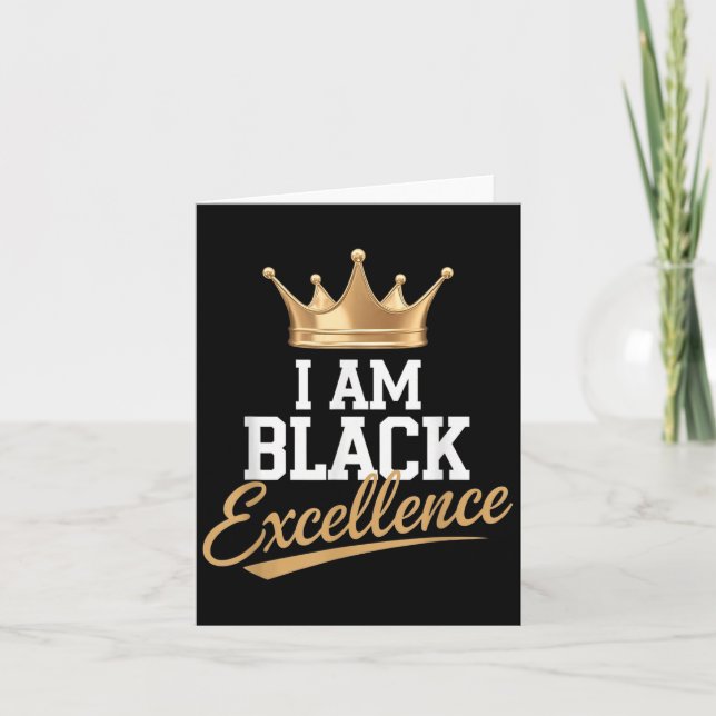 I Am Black Excellence Black History Afro Motivatio Card (Front)