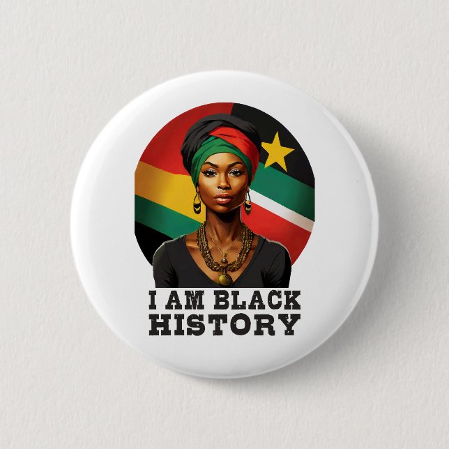 I am Black History 2 Inch Round Button (Front)